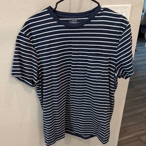 J. Crew Navy and White Striped Short Sleeve Crew Tee
